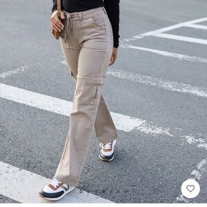Grace & Lace  Sueded Twill Khaki Cargo Pants  Cargo Pants